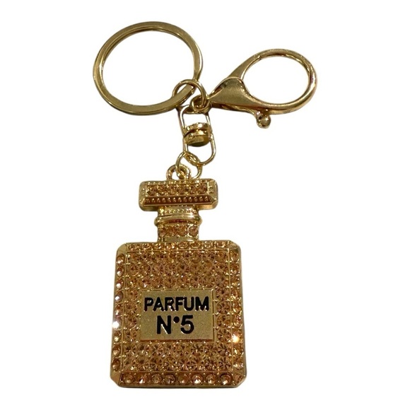 Accessories - Gold Perfume Bottle Bag Charm / Keychain – Parfum No. 5 Inspired